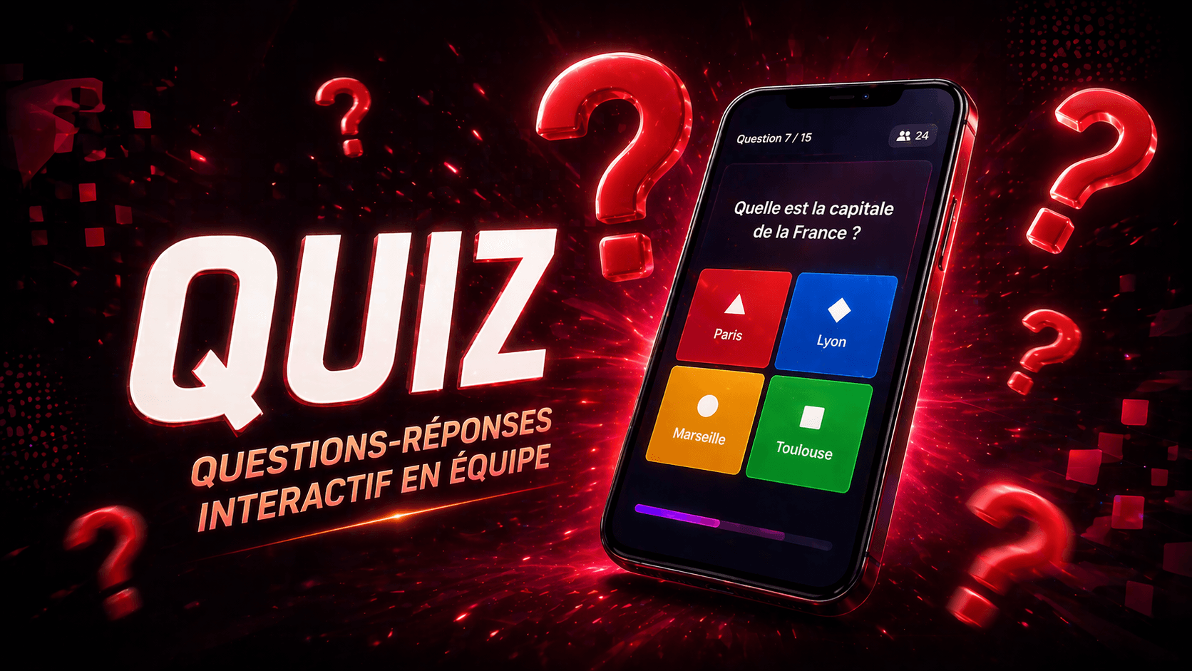 Quiz interactif AnimaJet affiché sur écran géant